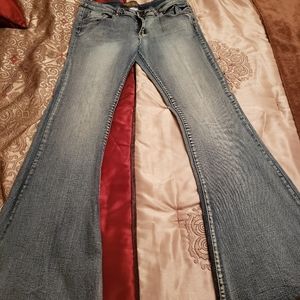 COPY - Revolt frayed hem flare/bell bottom Jean's